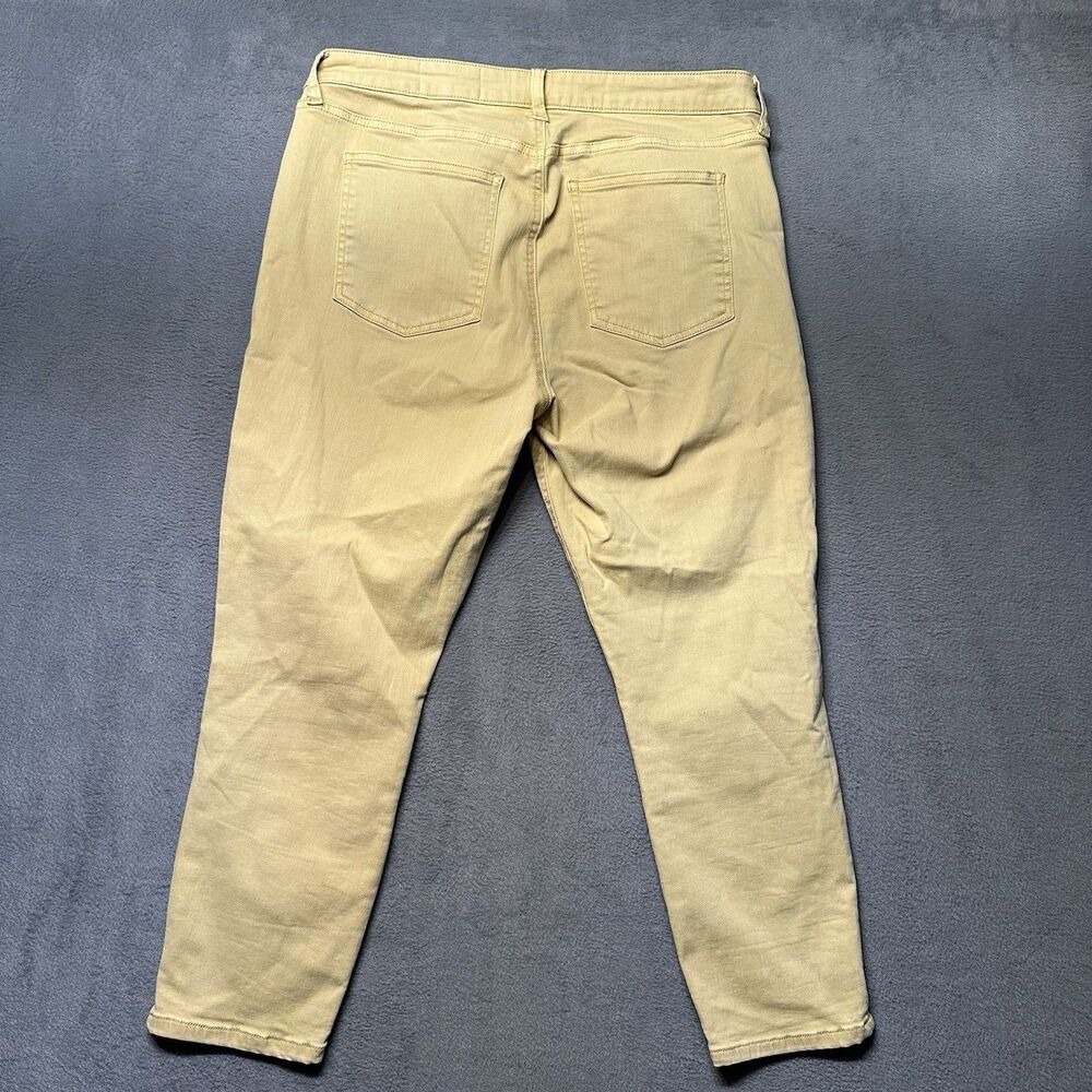Cosmic Blue Love Womens 32 Jeans Beige Straight Crop Stretch Slit Hem EUC - Picture 2 of 10